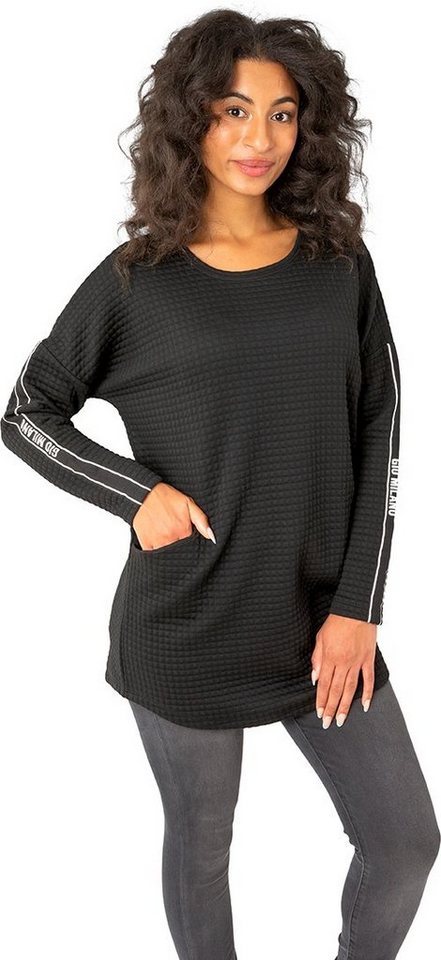 Gio Milano Tunika G27-5601 mit Taschen und Gallonstreifen Sweatkleid von Gio Milano