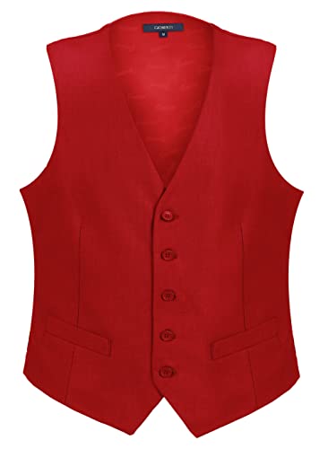 Gioberti Formelle Anzugweste für Herren für Business oder Freizeit, Rot/Ausflug, einfarbig (Getaway Solids), 6X-large von Gioberti