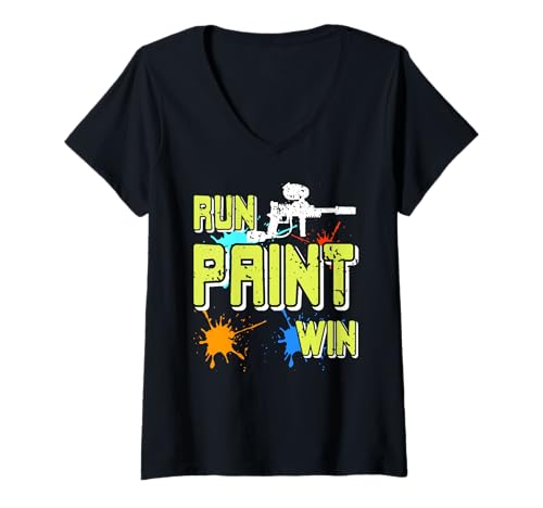 Damen Renne, Male, Vinci Paintball Campione Tattico T-Shirt mit V-Ausschnitt Damen Renne, Male, Vinci Paintball Campione Tattico T-Shirt mit V-Ausschnitt von Giocatori Azione Outdoor Squadra