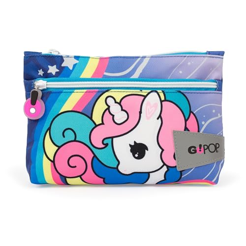GIOCHI PREZIOSI Go Pop - Maxi-Beutel mit 2 Reißverschlüssen, Modell Unicorn, mit personalisiertem Reißverschluss und zwei geräumigen Taschen für Buntstifte und Marker, Maße 22 x 6 x 14 cm, mehrfarbig, GIOCHI PREZIOSI Go Pop - Maxi-Beutel mit 2 Reißverschlüssen, Modell Unicorn, mit personalisiertem Reißverschluss und zwei geräumigen Taschen für Buntstifte und Marker, Maße 22 x 6 x 14 cm, mehrfarbig, von Giochi Preziosi
