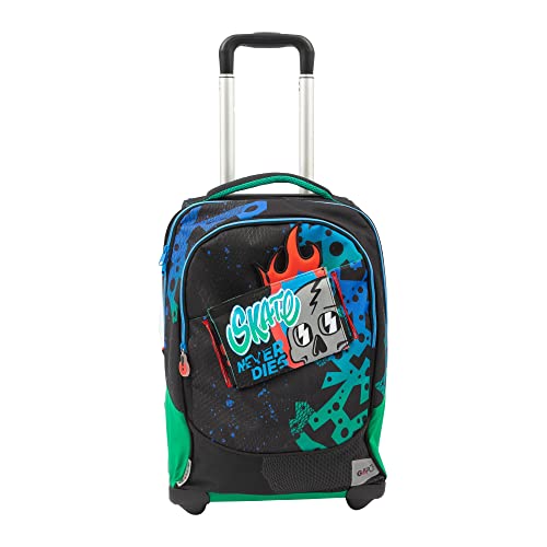 GO POP - Rucksack mit Trolley für Herren - 3 austauschbare und Pop-Up-Grafiken vorne, 2 Fächer mit Reißverschluss, gepolsterte Schultergurte, geeignet für die Grundschule, 34 l x 47 h x 23 p - 36 von GO POP