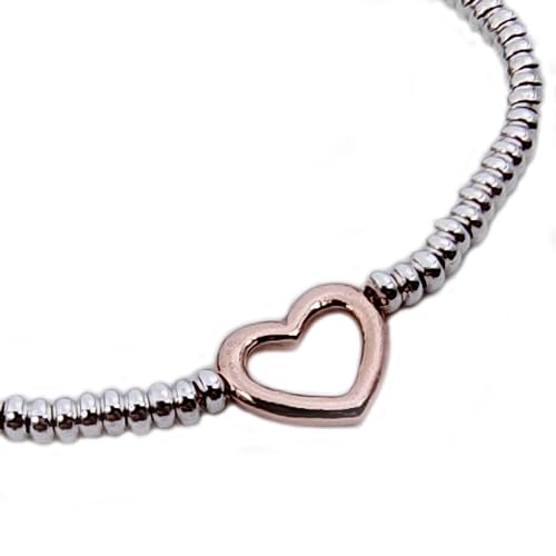 Gioielli Aurum - Armband aus 925er Silber Valentinstag Geschenk Damen Armband Kugeln mit rosa Herz von Gioielli Aurum