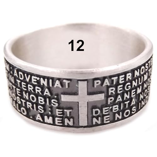 Herrenring aus 925 Silber‰ Vater Unser Gebet Latein für Frauen oder Unisex von Gioielli Aurum