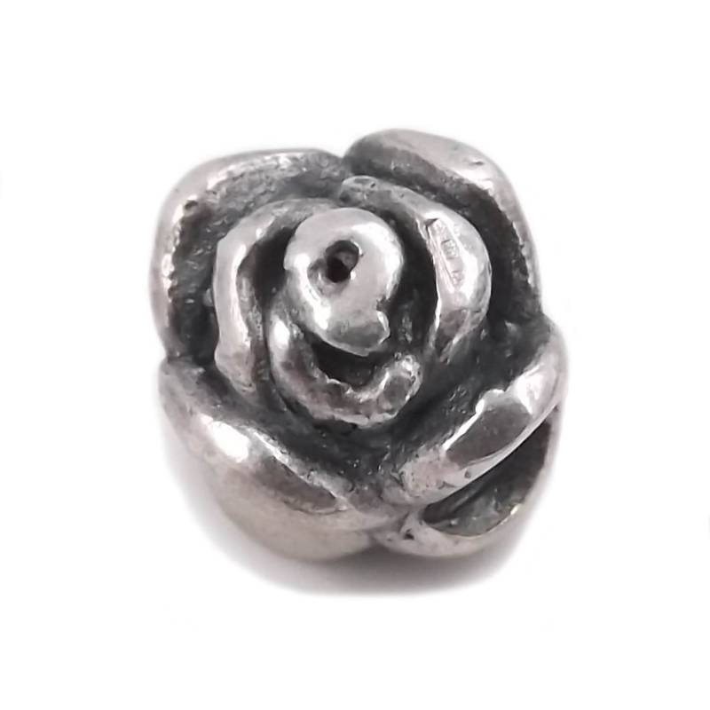 Bead Silver 925 Sterling Rosenblüten-Anhänger Aus Oxidiertem 925Er Silber von GioielliAurum
