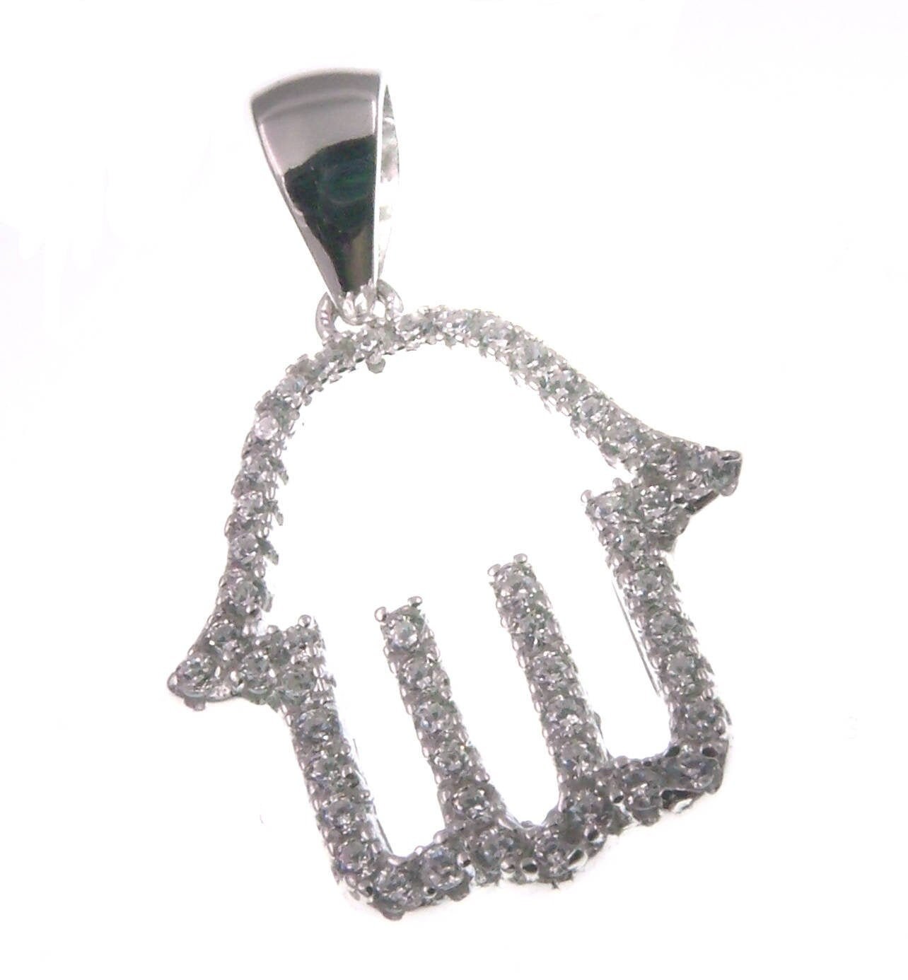 Boho-Anhänger „Hand Der Fatima", Khamsa-Böhmen-Anhänger Für Damen, Hand Fatima Aus 925Er Silber Mit Zirkonia, Religiöses Juwel - Hergestellt von GioielliAurum