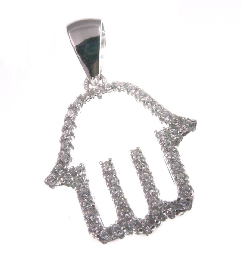 Boho-Anhänger „Hand Der Fatima", Khamsa-Böhmen-Anhänger Für Damen, Hand Fatima Aus 925Er Silber Mit Zirkonia, Religiöses Juwel - Hergestellt von GioielliAurum
