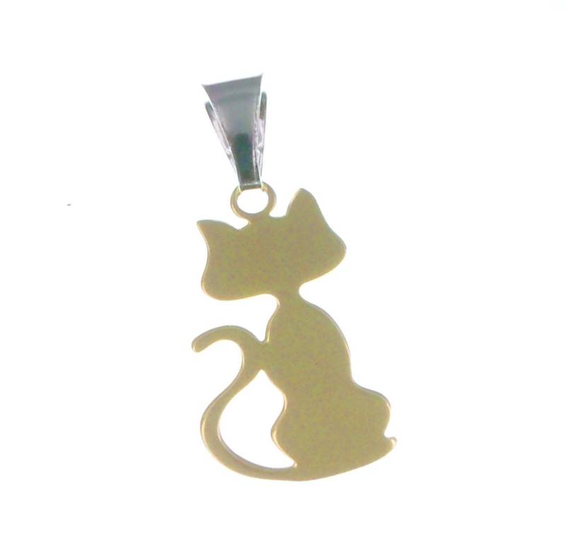 Katzen-Anhänger, 925 Silber Gold Anhänger Geschenk Für Tierliebhaber von GioielliAurum