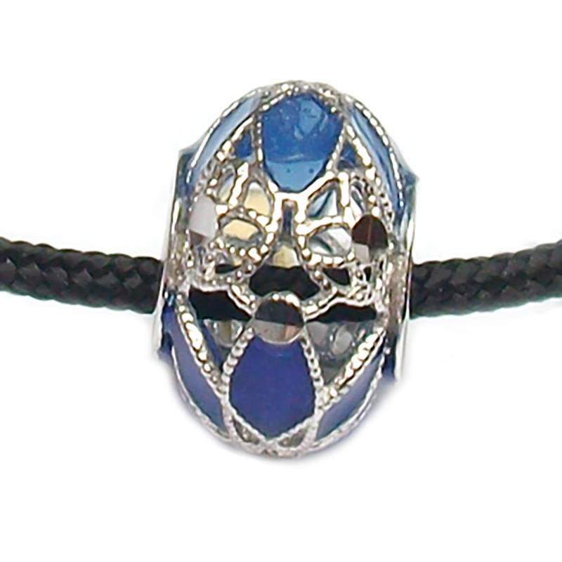 Perlenanhänger Aus Muranoglas, Hellblau - Und Blautönen 925Er Sterlingsilber von GioielliAurum