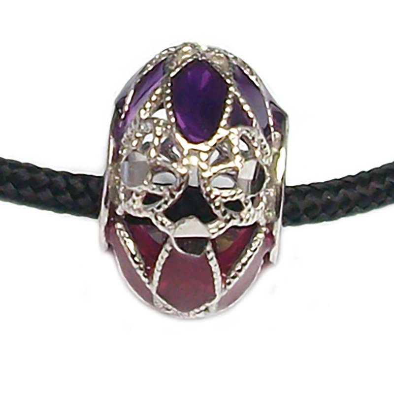 Perlenanhänger Aus Muranoglas in Rosa - Und Lilatönen 925Er Sterlingsilber von GioielliAurum