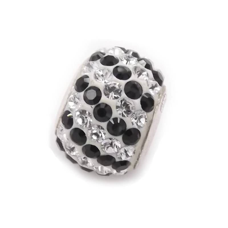 Perlenanhänger Mit Schwarzen Und Weißen Kristallen Aus 925Er Sterlingsilber von GioielliAurum