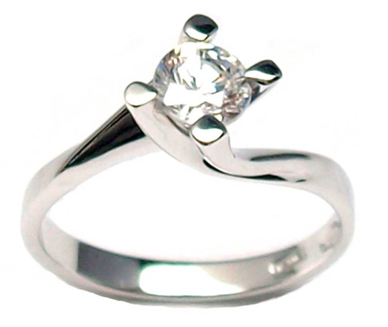 Solo Damen Ring Valentino Modell in Weißgold 18 Kt Brillant Geschnitten von GioielliAurum