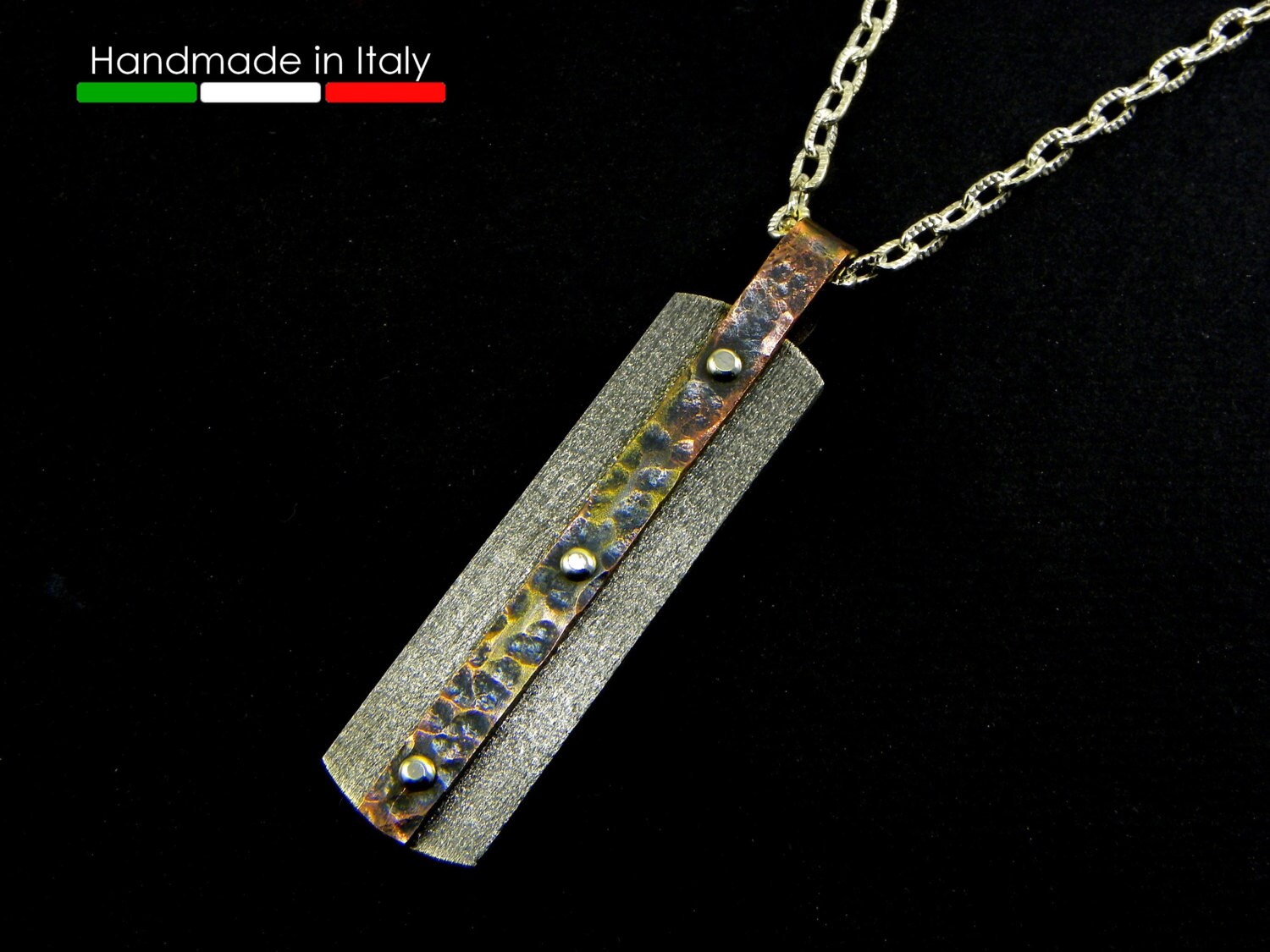 Anhänger Aus Silber 925 Und Kupfer Gehämmert - Mittelalterlicher Stil Handarbeit Anhänger Aus Silber 925 Und Kupfer Gehämmert - Mittelalterlicher Stil Handarbeit von GioielliOliveri