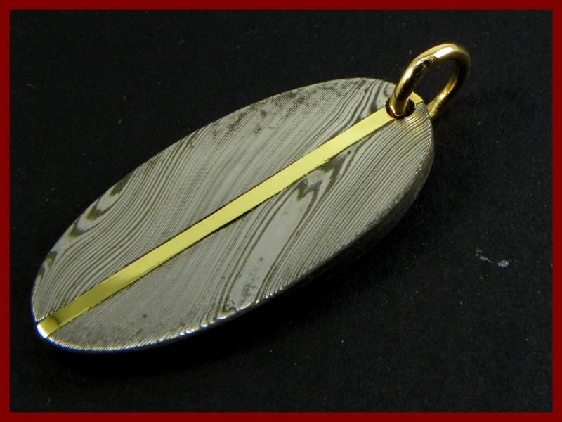 Anhänger Aus Stahl Und Gold 18Kt Damast - Made in Italy Anhänger Aus Stahl Und Gold 18Kt Damast - Made in Italy von GioielliOliveri