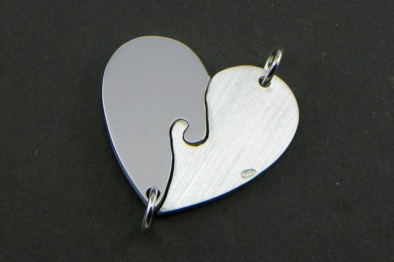 Doppelanhänger, Herz - Puzzle Aus Silber 925 Doppelanhänger, Herz - Puzzle Aus Silber 925 von GioielliOliveri