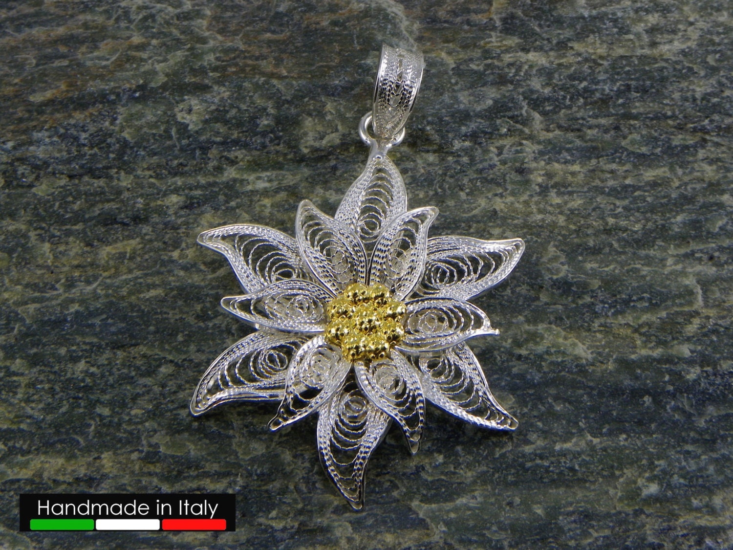 Edelweiß Anhänger , Silber Filigran - Made in Italy Extralarge Edelweiß Anhänger , Silber Filigran - Made in Italy Extralarge von GioielliOliveri