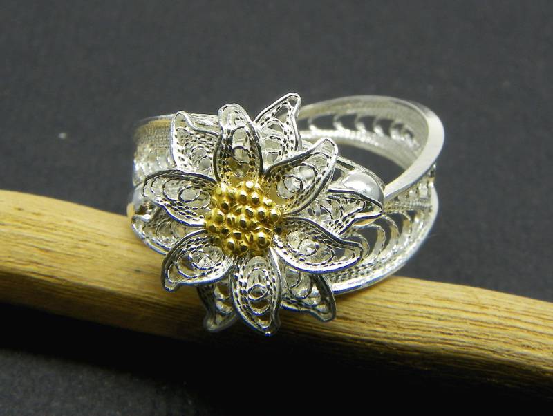 Edelweiß Ring, Silber Filligran - Handgefertigt in Italien Edelweiß Ring, Silber Filligran - Handgefertigt in Italien von GioielliOliveri