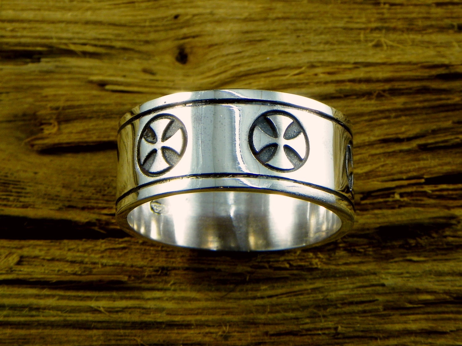 Ringband Cross Templar - Sterling Silber 925 , Ehering Made in Italy Ringband Cross Templar - Sterling Silber 925 , Ehering Made in Italy von GioielliOliveri