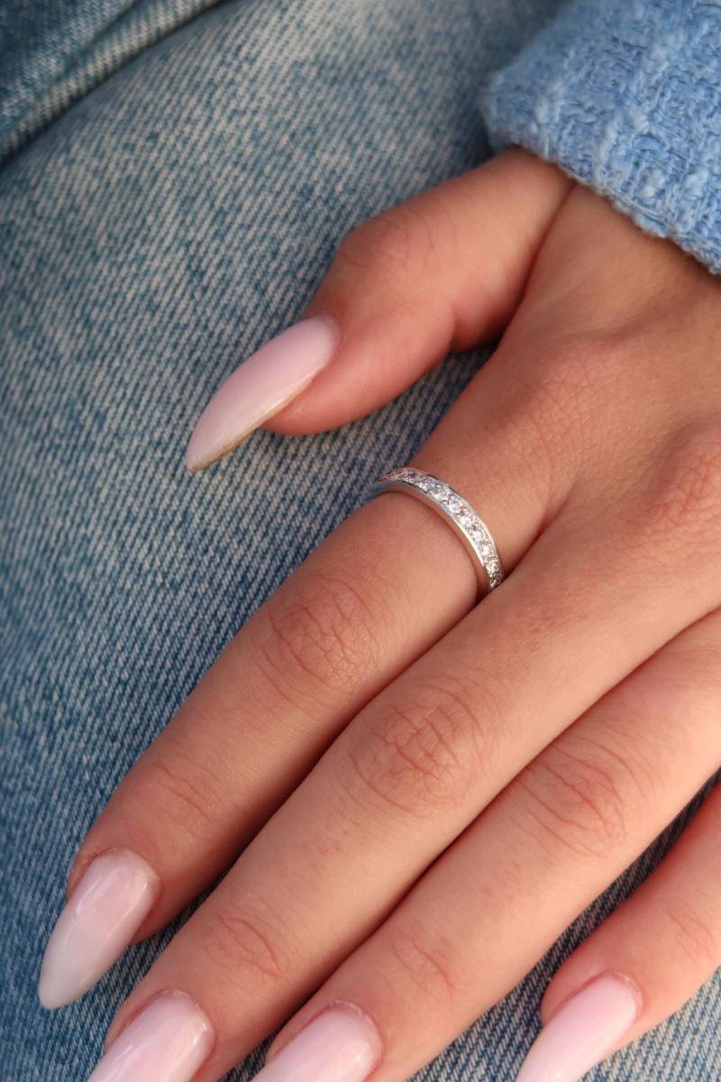 1 Karat Diamant Eternity Band Eheringe Frauen Ganz Oder Halb Ring 3 Mm Hochzeit Brautschmuck von GioielliRings