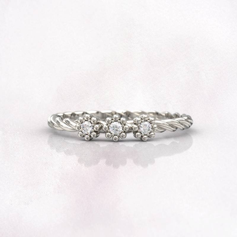 14K Gold Twisted Diamant Ehering von GioielliRings