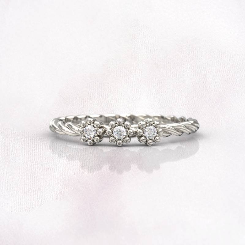 14K Gold Twisted Diamant Ehering von GioielliRings