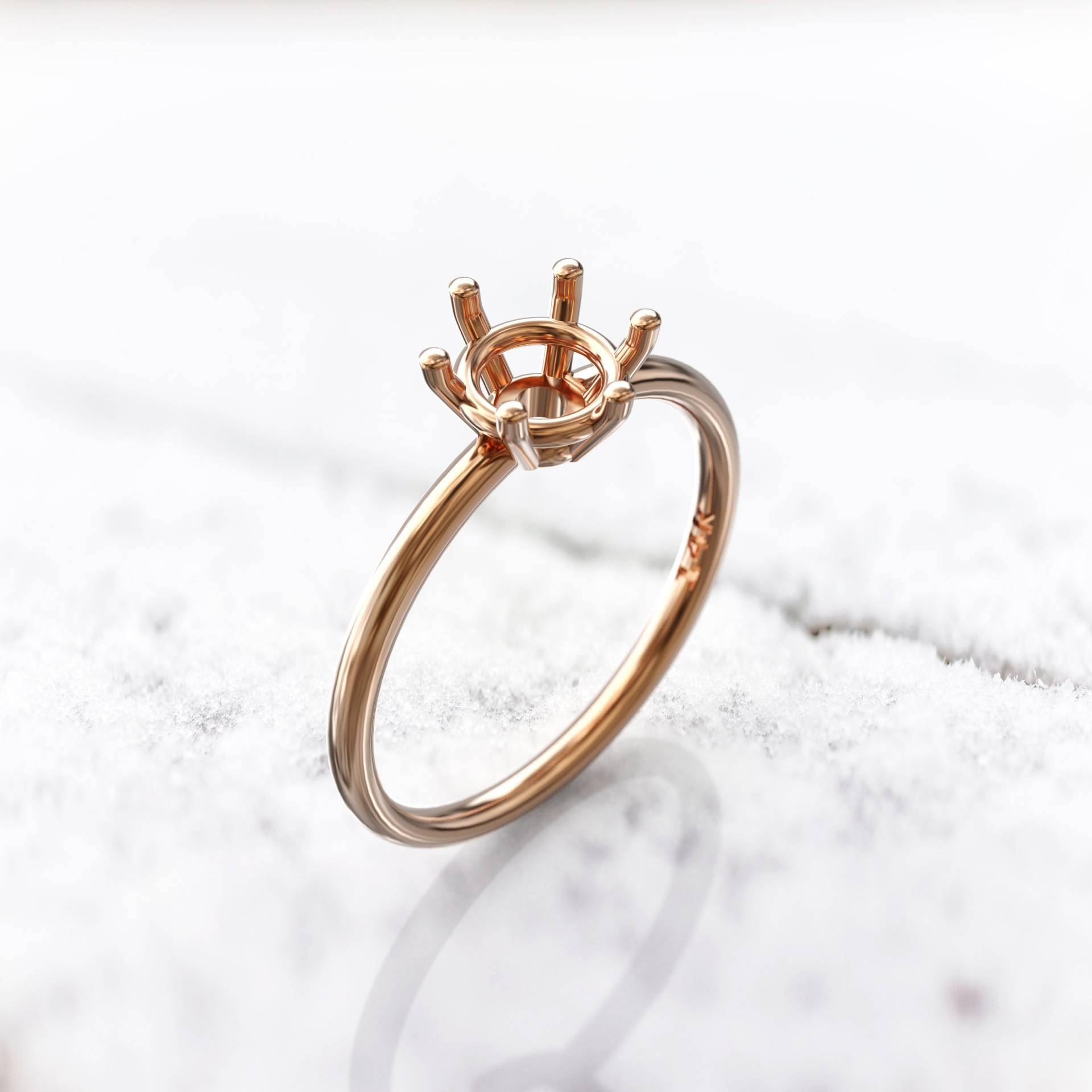 6 Prong Solitaire Fassung Ring 1 Karat Oder 2 Nicht Diamant Verlobungsring 14 Solid Gold Stein Inklusive von GioielliRings