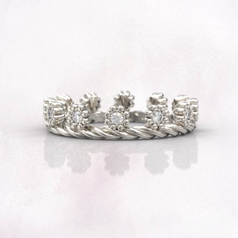 Art Deco Diamant Eternity Ehering | Einzigartige Weißgold Jubiläumsband Stapelbar Dünne Ring Geschenk Brautschmuck Gioielliringe von GioielliRings