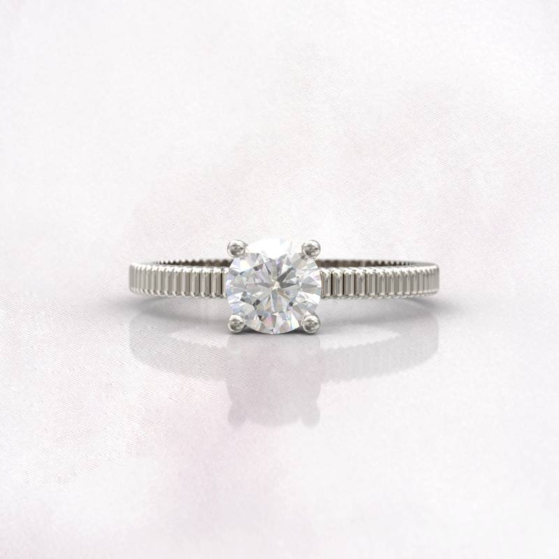 Art Deco Verlobungsring Alternative Weißgold Moissanite Ring Frauen Stapelbar Jahrestag Einzigartig Versprechen Brautgeschenk von GioielliRings