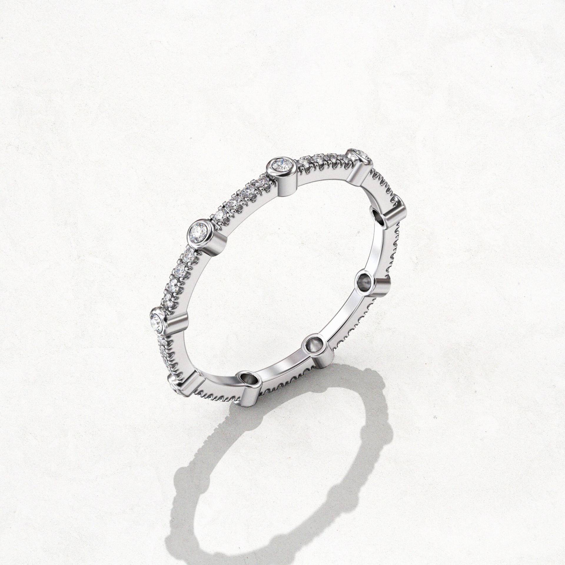 Diamant-Cluster Ehering Eternity Ring Stapelbar Minimalist Diamant von GioielliRings