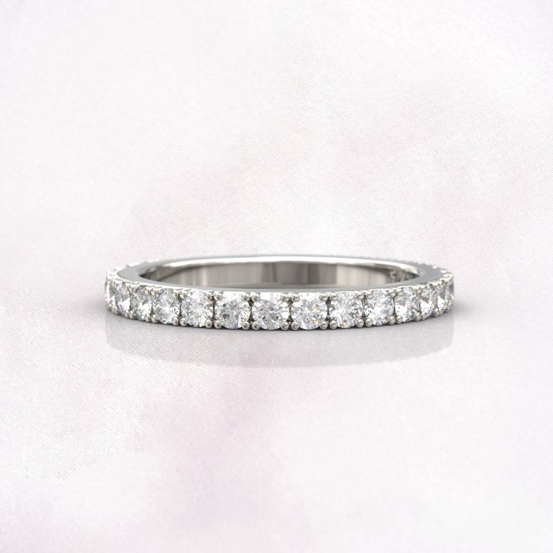 Diamant Eternity Einfache Runde Pave Ring 141's 18K von GioielliRings