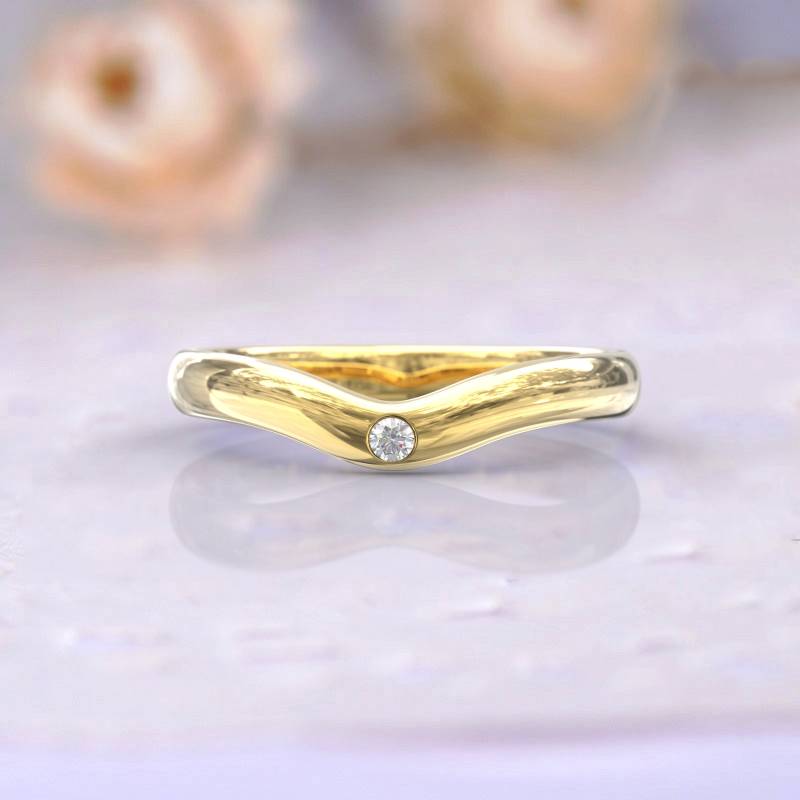 Eheringe Frauen Voll Eternity Ring Jubiläum Geschenk Art Deco Brautschmuck 14K Gelbgold Diamant Stapelbar Einzigartige Dünne von GioielliRings