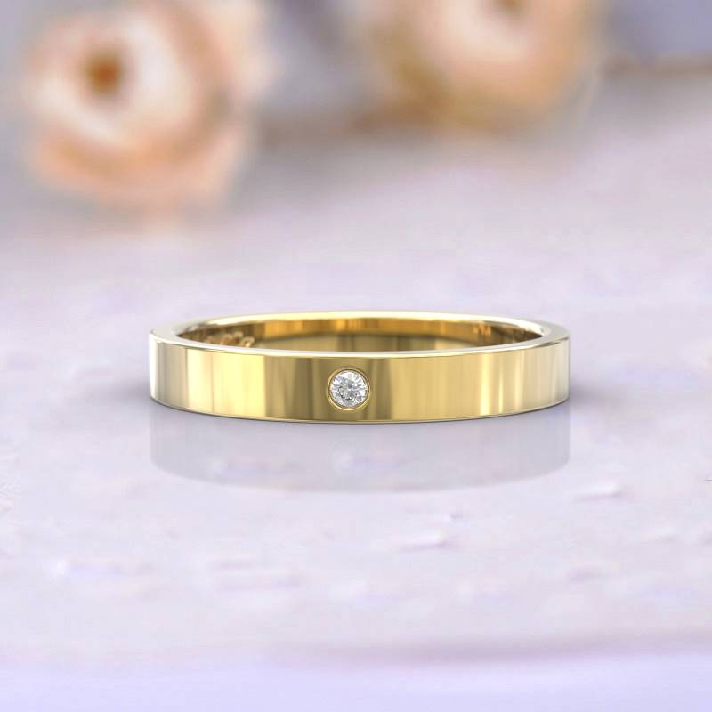Eheringe Frauen Voll Eternity Ring Jubiläum Geschenk Art Deco Brautschmuck 14K Gelbgold Diamant Stapelbar Einzigartige Dünne von GioielliRings