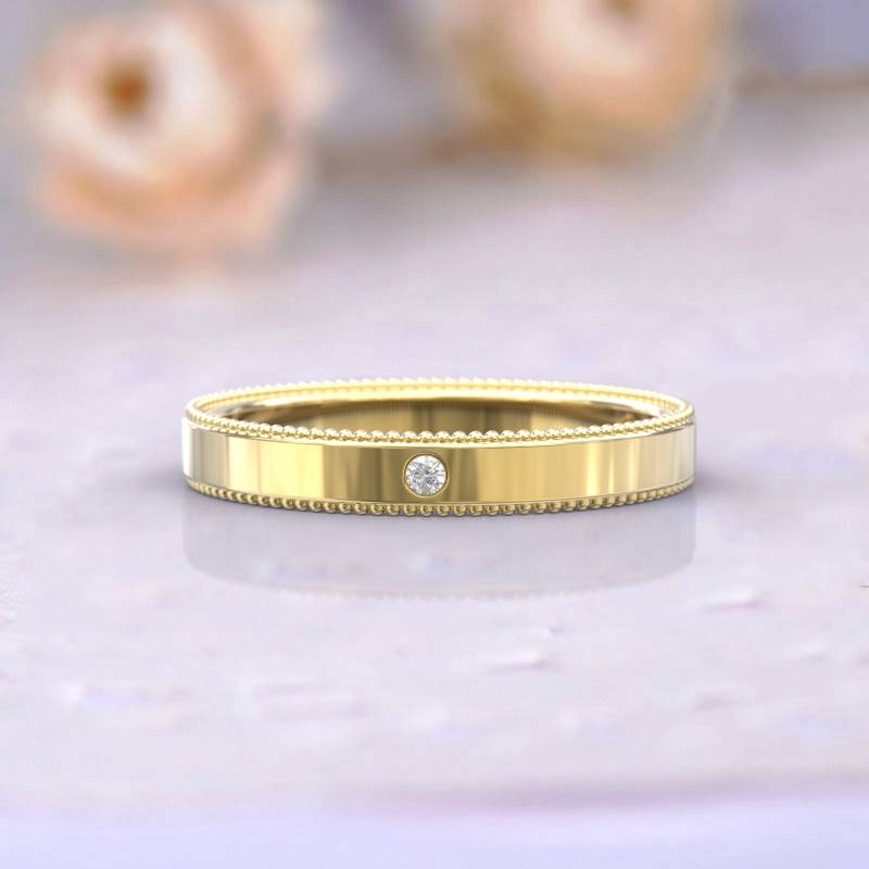Eheringe Frauen Voll Eternity Ring Jubiläum Geschenk Art Deco Brautschmuck 14K Gelbgold Diamant Stapelbar Einzigartige Dünne von GioielliRings
