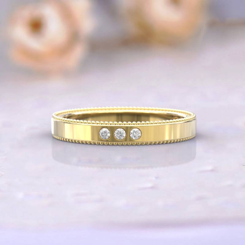 Eheringe Frauen Voll Eternity Ring Jubiläum Geschenk Art Deco Brautschmuck 14K Gelbgold Diamant Stapelbar Einzigartige Dünne von GioielliRings