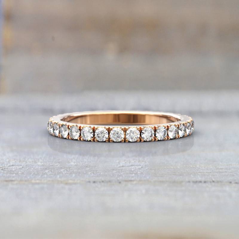 Eleganter Art-Deco-Diamant Eternity-Ehering in 585 Roségold - Einzigartiges Design, Kostenloser Versand, Perfektes Geschenk Zum Jahrestag Oder Als von GioielliRings