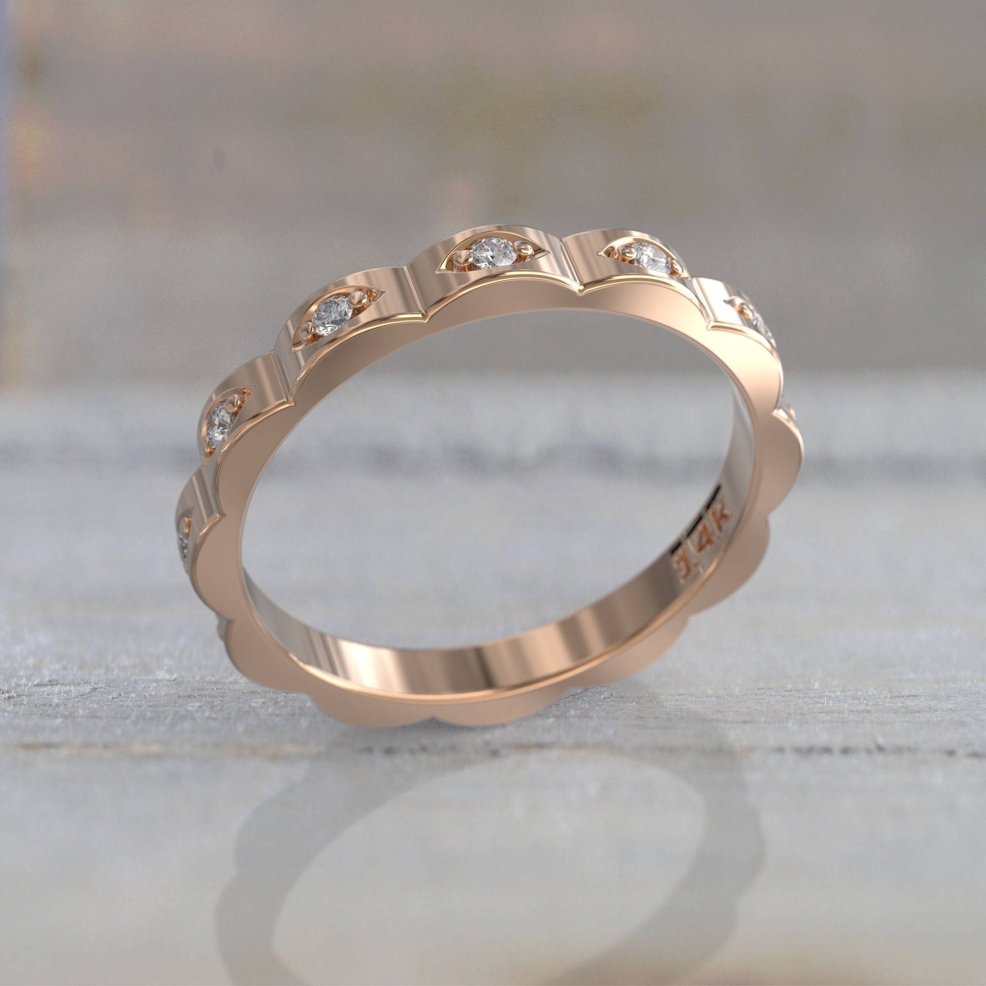 Eleganter Marquise Diamant Full Eternity Ehering in Gold - Kostenloser Versand Geschenkbox Inklusive Anpassbare Größen Handgefertigt Auf Bestellung von GioielliRings