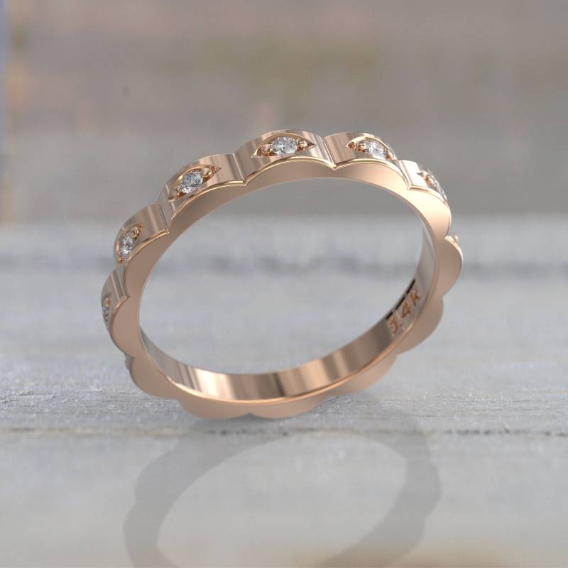 Eleganter Marquise Diamant Full Eternity Ehering in Gold - Kostenloser Versand Geschenkbox Inklusive Anpassbare Größen Handgefertigt Auf Bestellung von GioielliRings