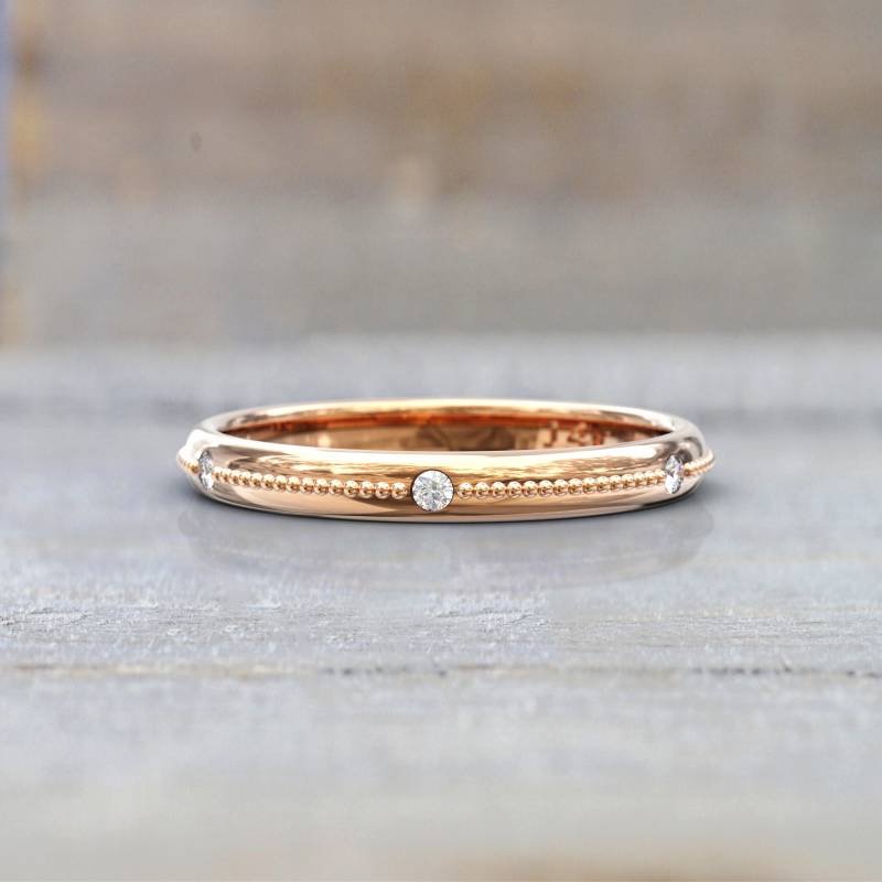 Handgefertigter 14K/18K Art-Deco-Ehering Mit Natürlichen Diamanten - Einzigartiges Gioiellirings Design Kostenloser Versand Und Geschenkbox von GioielliRings