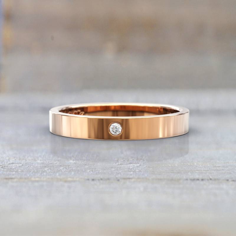 Hochzeit Bands Frauen Voll Eternity Ring Jubiläum Geschenk Art Deco Brautschmuck 14K Rosegold Diamant Stapelbar Einzigartige Dünne von GioielliRings