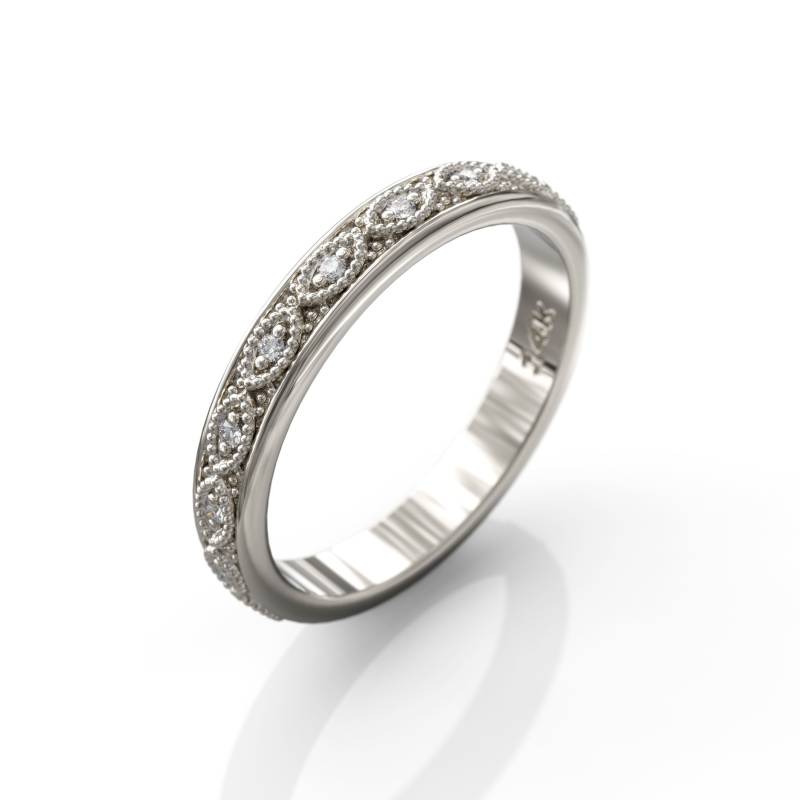 Muster Marquise Ehering 14K Diamant Eternity Ring Jahrestag Geschenk von GioielliRings