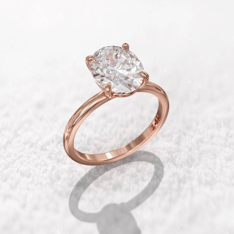 Ovaler Solitär Moissanit Verlobungsring Farblos 8 X 10 Mm Oval Künstlicher Diamant Jahrestag Ehering 1, 8 Band von GioielliRings