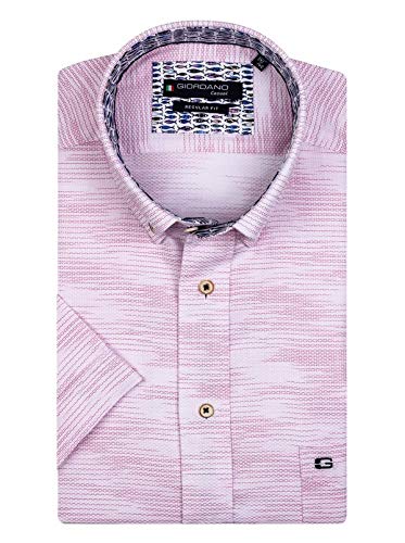 Giordano overhemden Herren Kurzarm Hemd Meliert - 106038 Rose (Größe: M) von Giordano overhemden