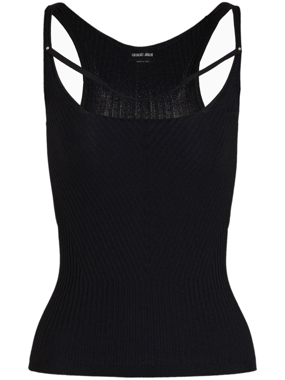 Giorgio Armani Geripptes Stricktop mit Trägerdetail - Schwarz von Giorgio Armani