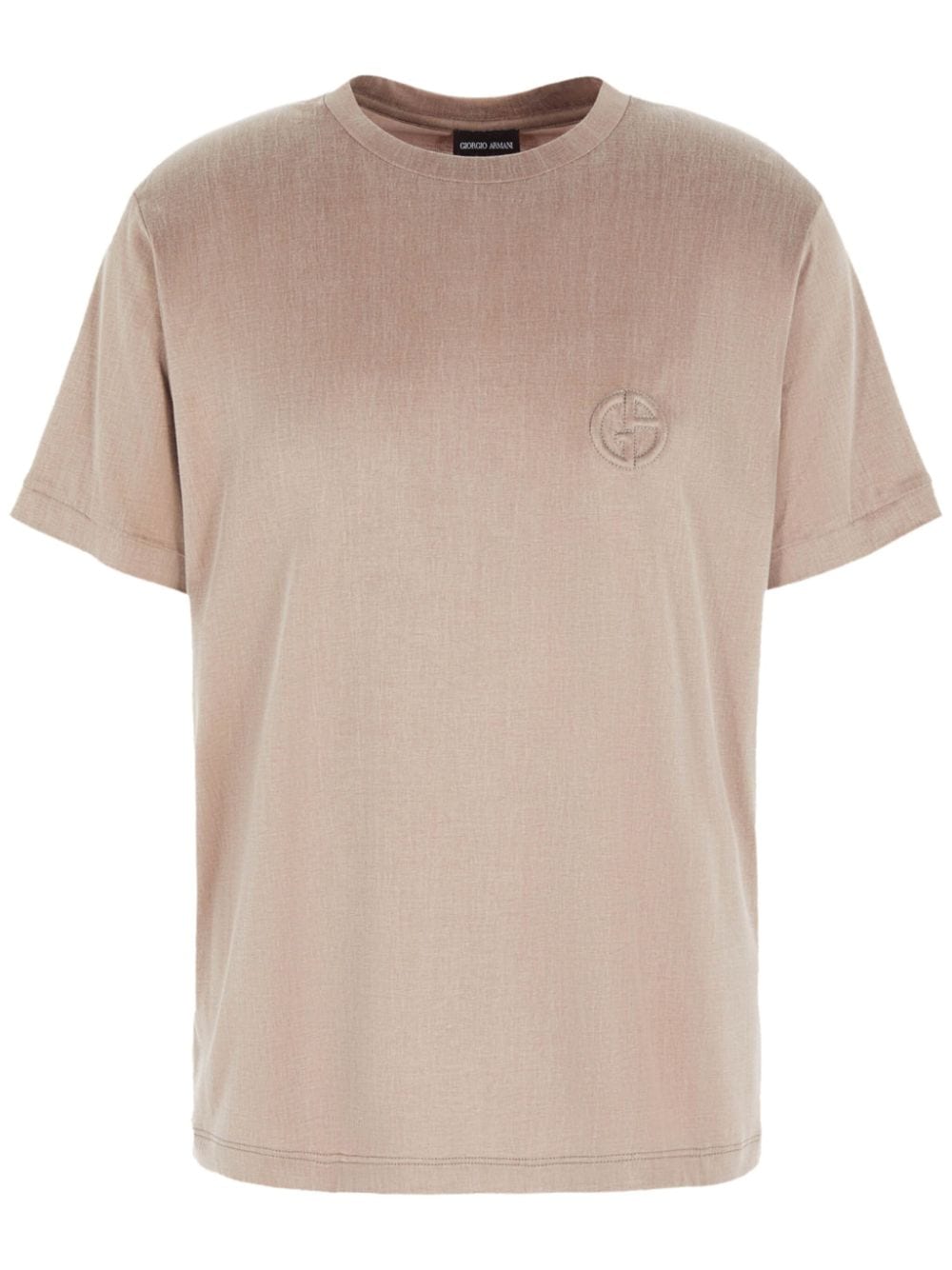 Giorgio Armani T-Shirt mit Logo-Stickerei - Braun von Giorgio Armani