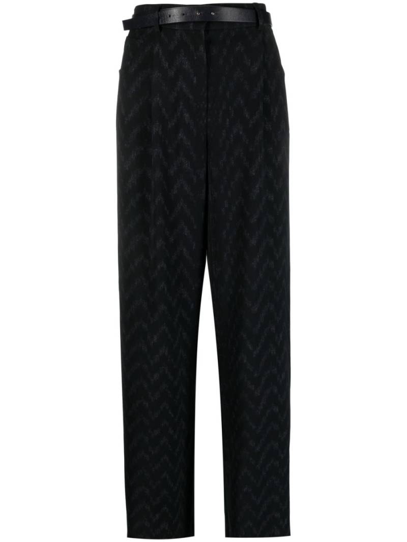 Giorgio Armani Weite Hose mit Zickzackmuster - Schwarz von Giorgio Armani