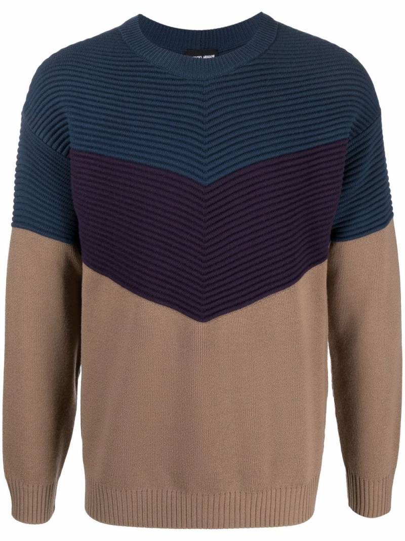 Giorgio Armani Pullover in Colour-Block-Optik - Nude von Giorgio Armani