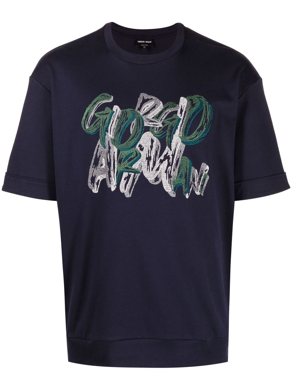 Giorgio Armani T-Shirt mit Logo-Print - Blau von Giorgio Armani