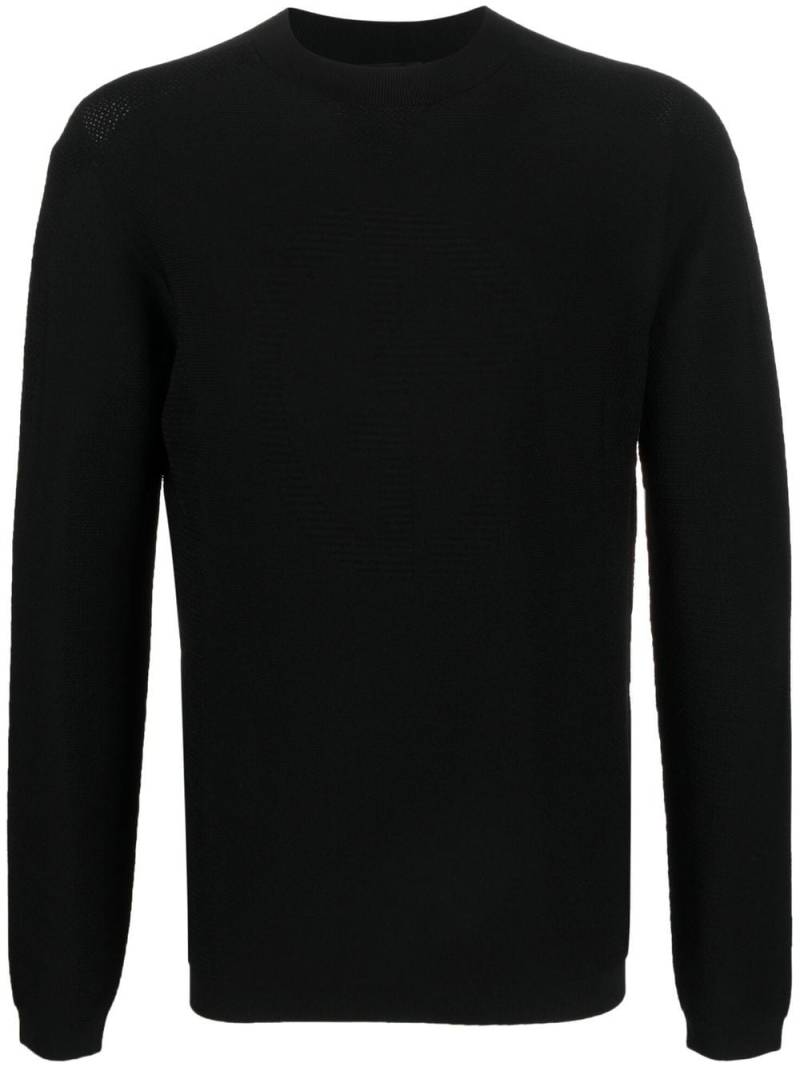 Giorgio Armani Gestrickter Pullover mit Logo - Schwarz von Giorgio Armani