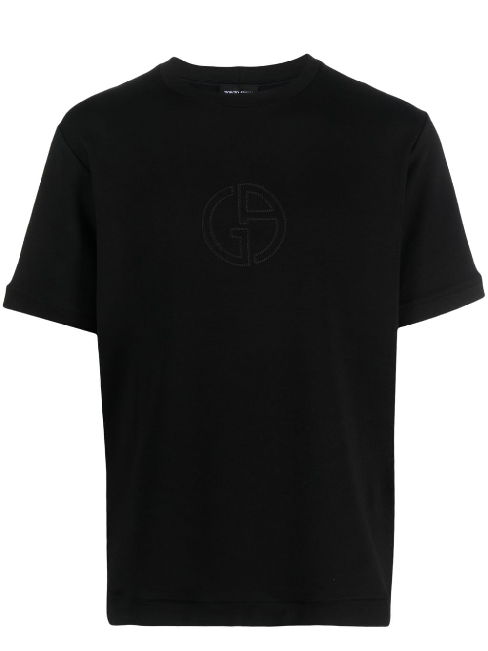 Giorgio Armani T-Shirt mit Logo-Stickerei - Schwarz von Giorgio Armani