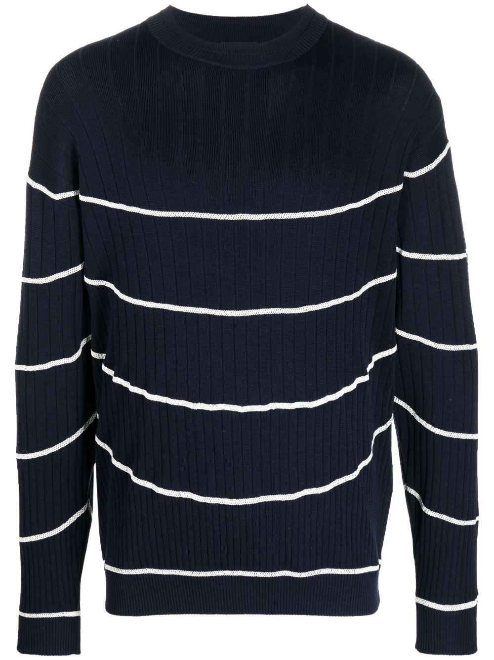 Giorgio Armani Gerippter Pullover mit Streifen - Blau von Giorgio Armani