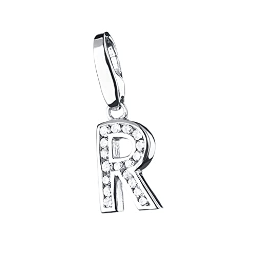 Giorgio Martello Milano Charm Buchstabe R, Zirkonia Steine, Silber 925 Silber, Onesize 925 Sterling Silber von Giorgio Martello Milano